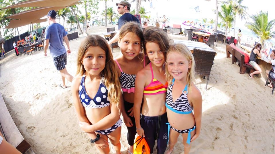 Little girls at the beach of Front Loop